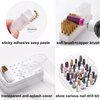 AREMOD 2 in 1 Nail Drill Bits Holder, Electric Nail Drill Bits Cleaning Brush with Steel Wire & Nylon Brushes 30 Holes Nail Drill Stand Display Organizer Dustproof Case for Nail Manicure Tools(White)