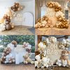 Brown Balloon Arch Garland Kit,Boho Baby Shower Decorations with Oh Baby Balloon Banner Tan Neutral Beige Gold Balloons for Girl Boy Girl Teddy Bear Baby Shower Birthday Party Supplies