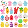 LOKIPA 24PCS Easter Mochi Squishy Toys, Easter Squishy Toys for Kids Easter Basket Stuffers Egg Fillers Gifts Party Favors
