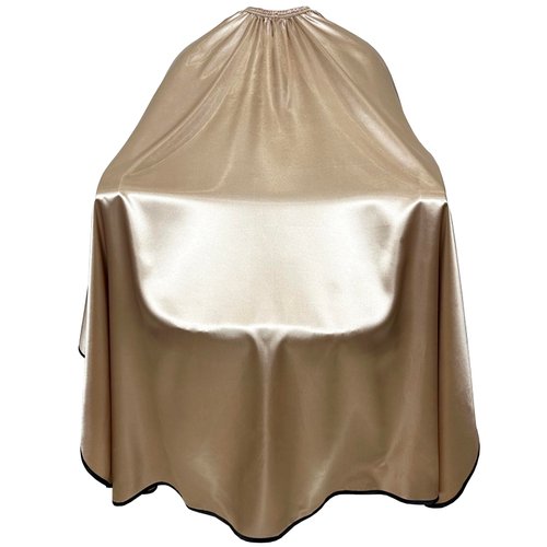 Pelocapa Salon Styling Capes for Clients, Hair Dye Cutting Capes with Elastic Hooks, Waterproof Light Weight Satin Sheen Styling Cape Barber Gown for Stylist, 63”*56”(Champagne Color)
