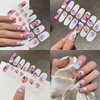 6 Sheets 4th of July Full Wrap Nail Stickers Self-Adhesive Patriotic Nail Polish Stickers Independence Day Nail Wraps Glitter USA Flag Star Design Gel Nail Strips Stickers for Women DIY Nail Decor