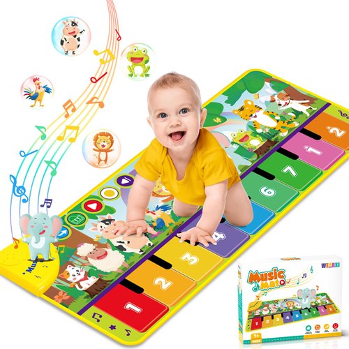 WEARXI Toys for 1 Year Old Girl Gifts Birthday Gifts for 2 Year Old Girls Boys Musical Mats, Baby Girl Toys, Crawling Toys, Piano Play Mat for Baby Interactive Musical Toys for Toddlers 1-3
