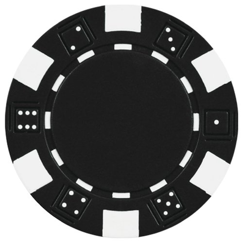 DA VINCI 50 Clay Composite Dice Striped 11.5 gram Poker Chips, Black