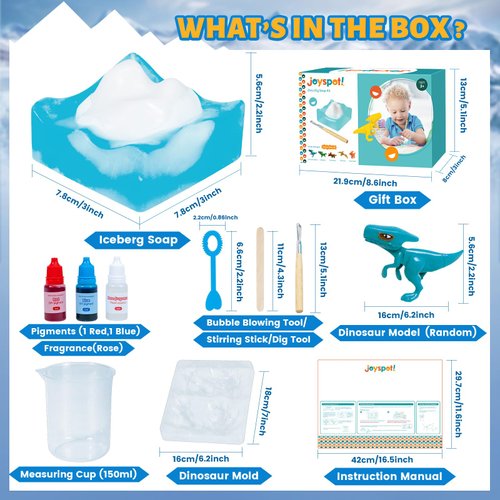 3 in 1 Dinosaur Soap Making Craft Kit Kids Toy, STEM Art and Craft Science Toy for Toddler, Dig Soap with Silicone Mold,Fragrances, Best Educational Craft Activity, Birthday Easter Gift for Girl Boy