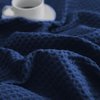 PHF 100% Cotton Waffle Weave Throw Blanket 50"x60"-Lightweight Washed Soft Breathable Blanket for Adults and Kids-Great Blanket Layer for Couch Bed Sofa-Elegant Home Decoration-Navy Blue/Bright Blue
