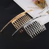 2 Pieces Metal Hair Side Combs Concavo-Convex Surface 10 Teeths Comb Metal Bridal Wedding Veil Hair Combs Headpiece Hair Clip Combs Hair Comb Pins for Girls and Women, Golden and Silver