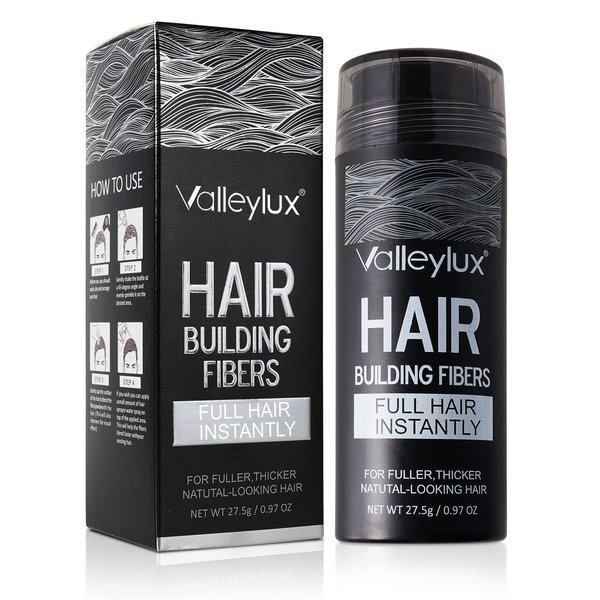 Hair Fibers for Thinning Hair - Natural Formula Hair Fibers, Hair Building Fibers for Thickening Hair, Instant Thicker Fuller Hair, Hair Fibers for Men & Women