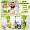 Kid Apron and Chef Hat Set - R HORSE 2Pcs Adjustable Children Light Green Kitchen Apron, Dress up Role Play Chef Toy Cooking Baking Painting and Training Kits Kid Funny Cooking Birthday Gift for Kids