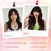 Hair Toppers for Thinning Hair Bangs Hair Clip in Extensions,Top Hair Pieces French Hair Bangs Fringe Hair Extension One Piece Clip on Front Bangs Hairpiece Forehead Topper for Girls Women,Brown Black