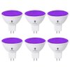 6 Pack BlueX LED MR16 Purple Light Bulb - 6W (50Watt Equivalent) - GU5.3 Bi-Pin Base 12V Purple LED Purple Bulb, Party Decoration, Porch, Home, Holiday Lighting, Decorative Illumination MR16 LED Bulb