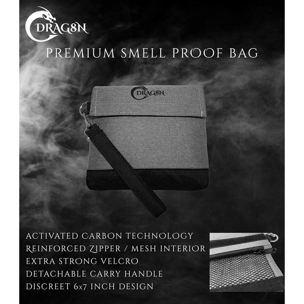 Drag8n Premium Smell Proof Bags | Odor Proof Bag | Smell Proof Bag | Carbon Lining | Mesh Interior | Reinforced Zipper | Travel Storage Bag.