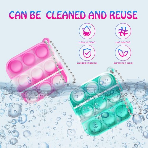 100 PCS Mini Pop Fidget Toys Pack Party Favors, Easter Silicone Squeeze Pop Bubble Fidget Bulk Sensory Toys, Pop Keychain Bubble Toy Party Bag Fillers for Kids, Wrap Pop Toy