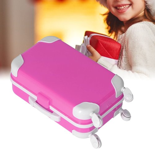 Jiawu Doll Suitcase, Simulated Vivid Doll Accessories Doll Suitcase Luggage Bright Color for 18 Inch Girl Dolls for Home for Children(PJ-459-01 Trolley case Powder)