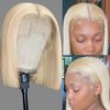 Honey Blonde 613 Bob Wig Human Hair HD Transparent 13X4 Straight Bob Lace Front Wigs Human Hair Wear and Go Glueless Wig Human Hair Pre Plucked 613 Blonde Short Bob Lace Frontal Wigs For Black Women
