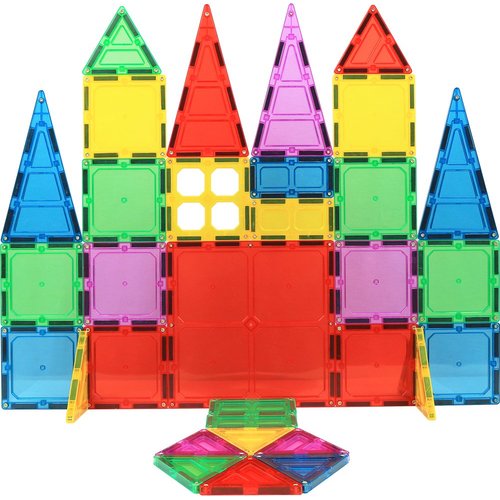 Magnet Build 32-Piece Extra Strong Magnetic Tiles Set - Magnets for Kids, 3D Tile Assorted Shapes & Colors, STEM Learning Toys for Ages 3+, Ideal Gift for Creative & Educational Play, Building Blocks