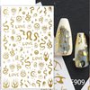 6 Sheet Gold Nail Stickers Black Snake Eyes Leaf Nail Art Stickers 3D Self-Adhesive Bronzing Sun Star Decals Starlight Nail Design Stickers for Acrylic Nail Supplies Women Nail Decorations