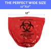 JMU 25pcs Biohazard Waste Bags 4 Gallon 17" x 17", 1.5 Mil Red Biohazard Waste Disposal Bag