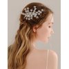 Denifery Flower Wedding Hair Comb Rhinestone Bridal Hair Piece Wedding Flower Hair Accessories for Women and Girls