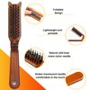 Yasdyri Travel Folding Hair Brush Portable Pocket Boar Bristle Brush for Women, Men, and Children, Folding Mini Boar Bristle for Wet and Dry Hair, Curly and Detangle 2 Pack