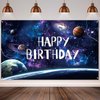 Space Galaxy Birthday Party Decorations Space Theme Backdrop 6x3.6ft Space Photography Background for Birthday Party Supplies Universe Milky Way Planet for Kid Boys Happy Birthday