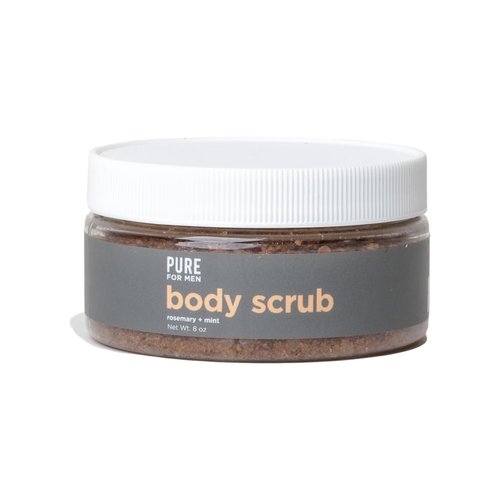 Pure for Men's Exfoliating Face & Body Scrub | Gentle & Natural Cleanser, Removes Dead Skin Cells & Leaves Skin Smooth | Lemon and Spearmint | 8 oz.