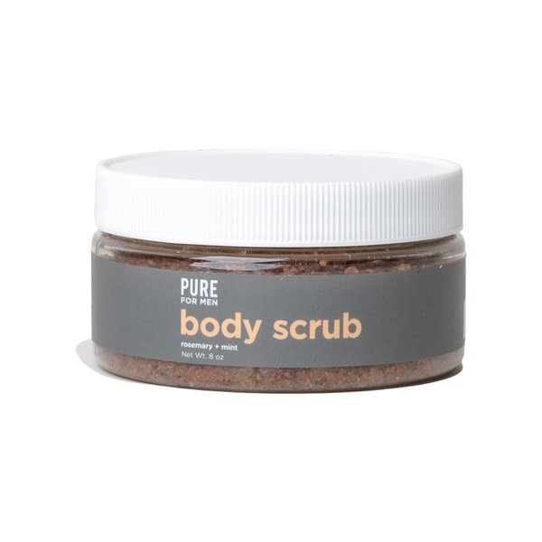 Pure for Men's Exfoliating Face & Body Scrub | Gentle & Natural Cleanser, Removes Dead Skin Cells & Leaves Skin Smooth | Lemon and Spearmint | 8 oz.