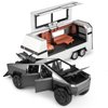Toy Trucks Cybertruck with Trailer RV Cyberquad Car Toy 1:32 Cyber Toy Trucks Gray Cybertruck Metal Diecast with Lights Sounds Effects, Fun Toy Cars Holiday Great Gifts Idea Kids Boys