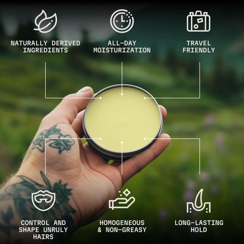 Striking Viking Mustache Wax & Comb Kit - Beard & Moustache Wax For Men With Strong Hold Natural Beeswax - Helps Tame Style & Groom (Sandalwood Scent, 2 Ounce Size) - Mustache Styling Wax - Mens Comb