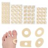 60 Pieces Corn Cushions, Soft Latex Foam Self Adhesive Callus Pads Corn Pad Anti Friction Reduce Foot and Heel Pain, 4 Models (60 Pieces)