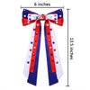 Boderier 4th of July Hair Bows for Women Red White Blue Hair Bow Clips Jeweled Star Patriotic Ribbon Hair Clips Independence Day Hair Accessories Fourth of July Party Favors