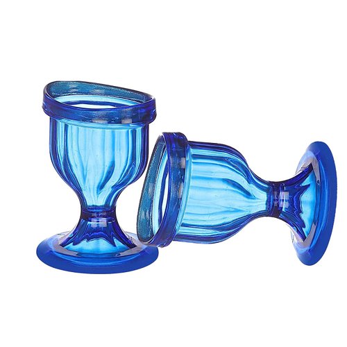 Blue Colored Eye Wash Cup for Effective Eye Cleansing - Eye Shaped Rim, Snug Fit, Perfect Eye wash kit (Set 2 Pcs)