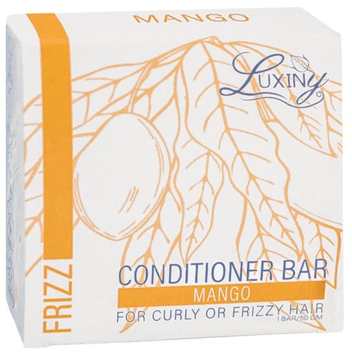 Luxiny Natural Conditioner Bars for Hair, Made in USA, a Sulfate Free Conditioner Bar for up to 70 Uses at Home or as a Travel Conditioner – Normal to Dry Hair, 50g (Mango)