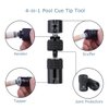 AB Earth Aluminum 4-in-1 Billiard Pool Cue Tip Accessory Tool Repair Kit (Scuffer, Aerator, Tapper, Joint Protector) (5/16 X 18)
