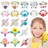 16 PCS Face Eyes Gems Tattoo Stickers 3D Flowers Rhinestone for Women Eyebrow drill Glitter Eyeliner Eyebrow Makeup Festival Party Decoration Body Art Decals Decorations Accessory