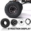 OGRC 1.0 Wheels Deep Dish Rims Negative Offset 7mm Wheels with New Compound 1.0 Tires for Axial SCX24 Gladiator Bronco C10 JLU Deadbolt RC Crawler Upgrades Parts (Black)