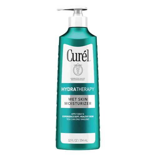 Curel Hydra Therapy In Shower Lotion, Wet Skin Moisturizer for Dry or Extra-dry Skin, with Advanced Ceramide Complex, 12 Oz, Pack of 2
