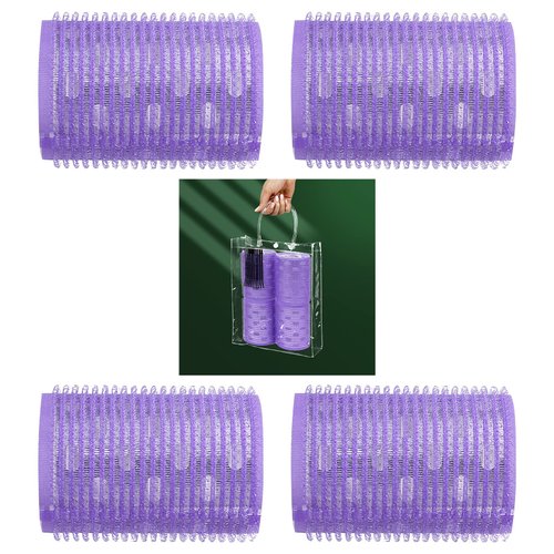 Hair Rollers 8 Pack, Self Grip Hair Curlers Assorted Size Heatless Hair Curlers, Velcro Rollers Styling Curling and Appliances with Storage Bag and Clips (1.5 inch 4 Pack)