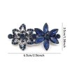 Honbay Stylish Hair Accessory Dark Blue Crystal Rhinestones Hair Barrette French Hair Clip Hair Pin(A)
