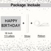 16 Inch Happy Birthday Balloon, Black Happy Birthday Balloons Banner Aluminum Foil Letters Balloons for Birthday Party Decorations Supplies