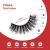 ILLPTA Fluffy Wispy Volume False Eyelashes Strip 3D, Natural Look Thick Waterproof Cat Eye Lashes, 16MM Faux Mink Demi Curly Cateye Fake Eyelashes (8D-05)