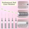 5pcs Nail Art Liner Brushes,Liner Brush For Nails,Nail Art Brush For Long Lines,Thin Details,Fine Drawing,Liner Brush UV Gel Polish Painting Nail Design Sizes 7/9/11/20/25mm(Silver)