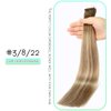 VINBAO Tape In Hair Extensions Human Hair Blonde Hair Extensions Tape In Dark Roots Color 3-8-22 Brown and Blonde Highlights Remy Hair Tape in Extensions 20 Pieces 50 Grams (16inch, #3/8/22)