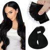 Sunny Hair Black Tape in Hair Extensions Human Hair Tape in Extensions Jet Black Invisible Tape in Extensions Hair Extensions Real Human Hair Black Hair Extensions 10pcs 20inch