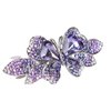 Sankuwen Crystal Rhinestones Hair Barrette French Hair for Women Small Hairpin for Mom Butterfly Hair Clips (Purple)