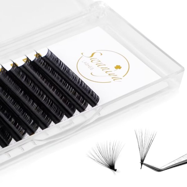 Swaniya Lashes Premium Eyelash Extensions 0.07 Thickness-D Curl （15mm） Mix Lash Extensions Supplies Semi Permanent Individual Lashes Premium faux mink Volume Soft Matte Professional Salon Use