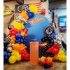 HKYOOD 160Pcs Race Car Balloon Garland Arch Kit - Car Wheels Checkered Balloons 18 12 10 5 Inch Different Size Balloons for Racing Car Two Fast 2nd Monster Theme Birthday Party Decorations Supplies