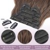 Fashion Line Clip in Hair Extensions for Women 6PCS Thick Full Head Natural Wavy Clip in Extensions Chestbut Brown Synthetic Long Double Weft Hair Hairpieces 20 inch (220Gram,Chestbut Brown)