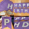 Birthday Party Decorations for Women Purple Silver Happy Birthday Banner Purple Balloons Polka Dot Paper Fans/Girl Purple Birthday/Women 40th/50th/60th Purple Birthday Party Decorations