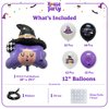 HOUSE OF PARTY Halloween Witch Foil Balloon - 50PCS Black White Purple Witch, Hat, Spider Web Latex Balloons for Kids Birthday Party Decorations, School Classroom Games, Kids' HandOut