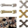 SILPECWEE 36pcs Punk Nail Charms 3D Retro Gold Silver Alloy Nail Jewels Cross Nail Charm Hanging Rings Charms for Nails Salon Gothic Metal Nail Art Decorations Nails Accessories